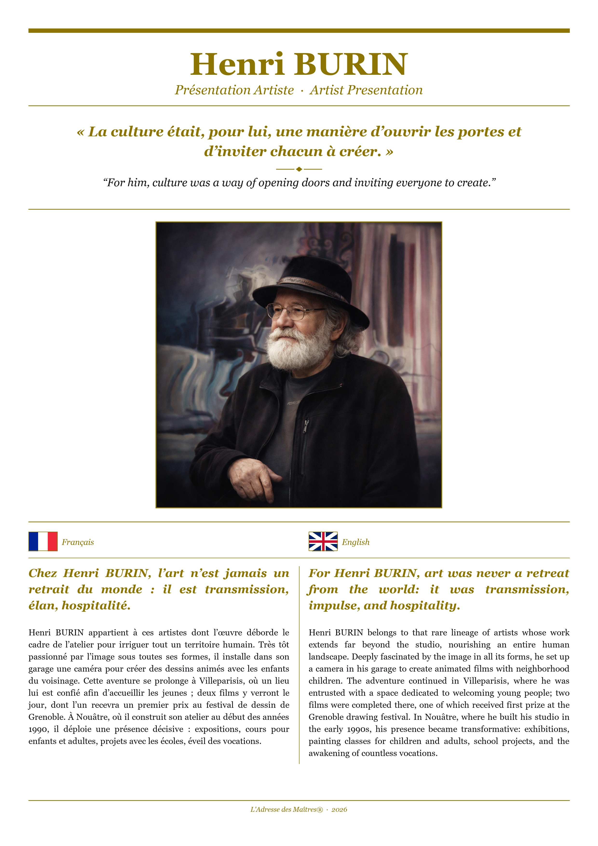 Presentación del artista