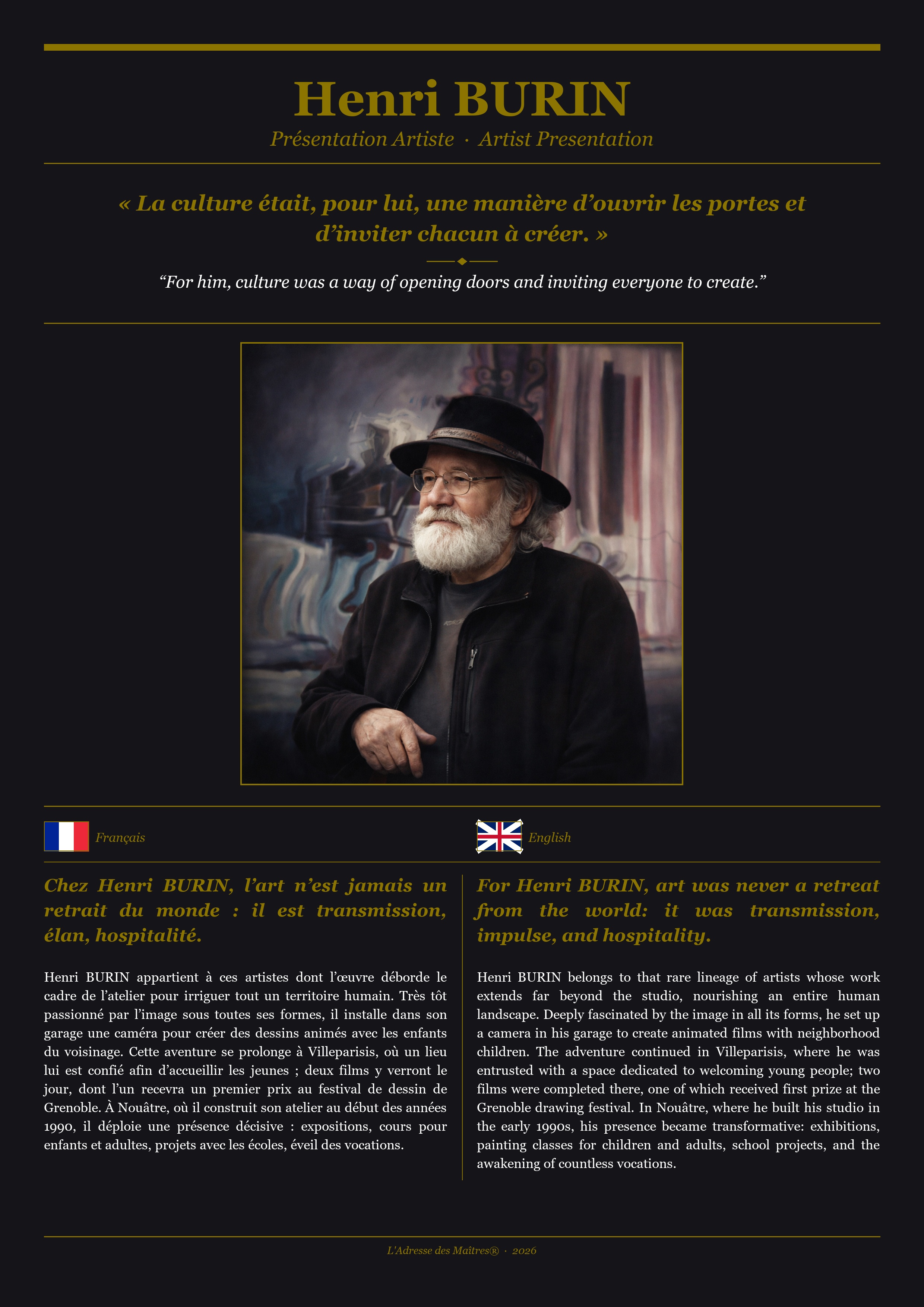 Presentación del artista